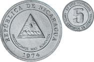 Nicaragua, 5 Centavos, 1974