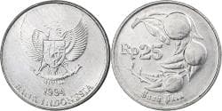 Indonesia, 25 Rupiah, 1994, Aluminum, , KM:55