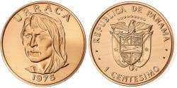 Panama, Centesimo, 1975, Franklin Mint, Proof, Copper Plated Zinc,