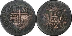 Colombia, 1/4 Réal, Siege of Santa Marta, 1820, Santa Marta, Copper,