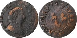 Principality of Orange, Double Tournois, 1640, Orange, Copper,