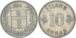 Coin, Iceland, 10 Aurar, 1971