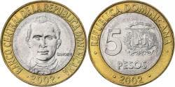 Dominican Republic, 5 Pesos, 2002, Bi-Metallic, , KM:89