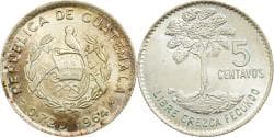 Guatemala, 5 Centavos, 1964, Guatemala City, Silver, , KM:261