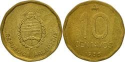 Coin, Argentina, 10 Centavos, 1986, , Brass, KM:98