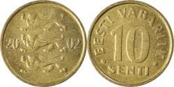 Coin, Estonia, 10 Senti, 2002