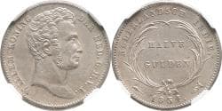 1/2 gulden Nederlands Indië 1834/27 NGC AU 55