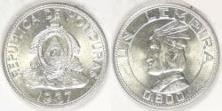 HONDURAS - Republic, 1937 Lempira, Choice BU