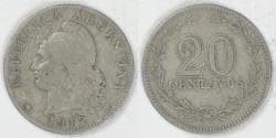 ARGENTINA - Republic, 1912, 20 Centavos, Choice Fine