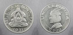 HONDURAS: 1931 Phila. Mint Lempira