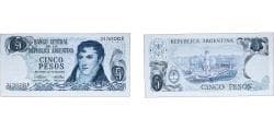Argentina Federal Republic 1975 5 Pesos (with "DECRETO-LEY" on Obverse) Paper UNC P 294 Bottero 2327 to 2333a