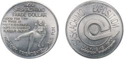 Canada 1970 Saskachimo Trade Dollar - Saskatoon, Saskatchewan Nickel 23.6g UNC Pel SK22