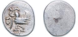 Cambodia Kingdom 1847 - 1860 2 Pe / ½ Fuang Silver (500) 1.42g VF KM 7.3