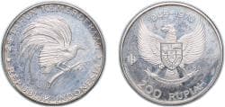 Indonesia Republic 1970 200 Rupiah (Great Bird of Paradise) Silver (.999) (5100) 7.96g PF KM 23 Schön 10