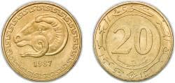 Algeria People's Democratic Republic 1987 20 Centimes (FAO) Aluminium bronze (60000000) 4.07g BU KM 118 Schön 29