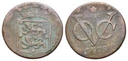 Netherland East Indies, VOC coinage, West Friesland, copper duits 1779.