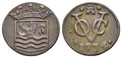 Netherland East Indies, VOC coinage, West Friesland, copper duits 1734