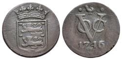 Netherland East Indies, VOC coinage, West Friesland, copper duits 1746