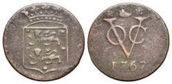 Netherland East Indies, VOC coinage, West Friesland, copper duits 1767.