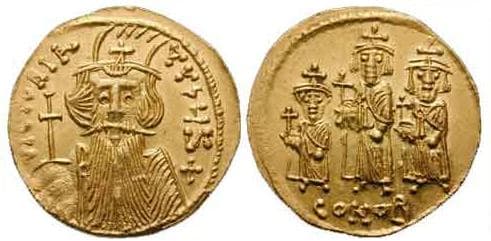 SB 973 Constans II, AV Solidus Constantinople mint