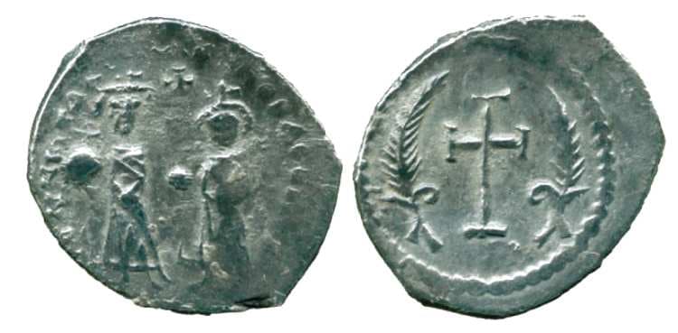 SB 792-793 mule Heraclius and Heraclius Constantine, AD 613-625, AR siliqua or half miliaresion