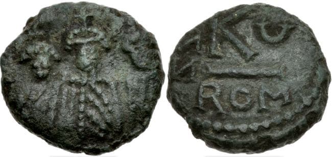 SB 891 Heraclius, Heraclius Constantine and Martina, AE Half-follis