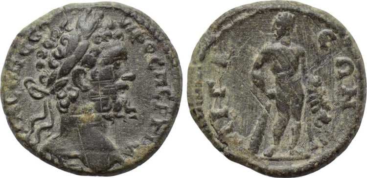 Weber 5471 Septimius Severus, AE17 of Aegae, Aeolis