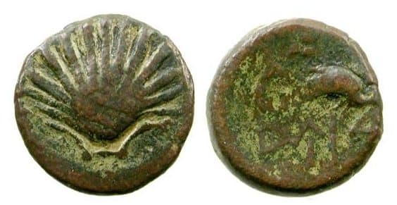 Sear Greek 27 Spain, Arsaos (Saguntum), AE sextans, mid 2nd Cent