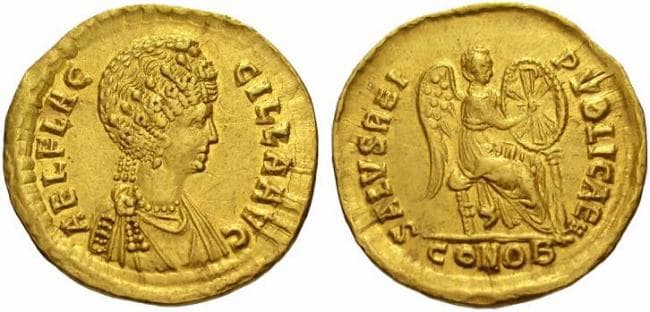 Constantinople RIC 72 Aelia Flaccilla, AV Solidus, Constantinople