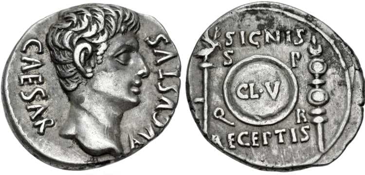 RIC 86a Sear 1633 Augustus Denarius