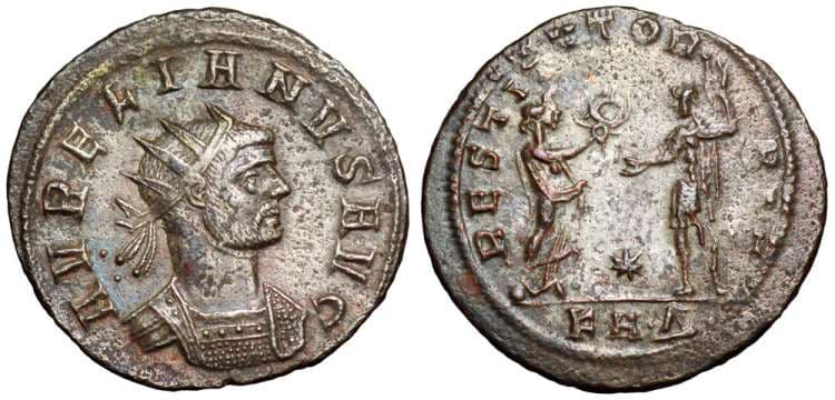 RIC 290, dot Δ dot Aurelian AE Antoninianus