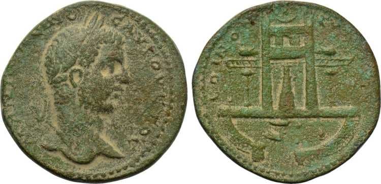Cyprus BMC 60 (2) Caracalla, AE32 of the Koinon of Cyprus, AD 198-217