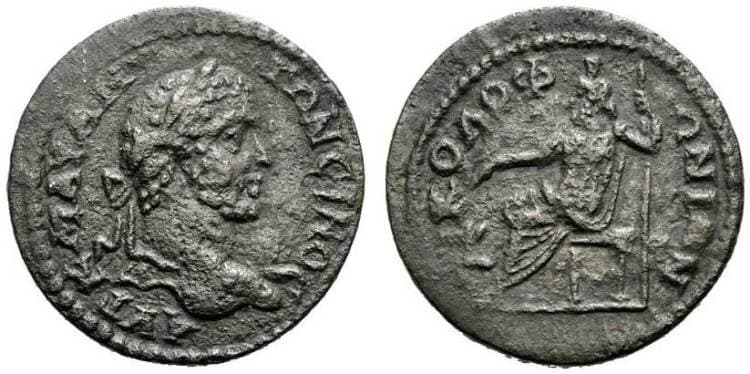 Kolophon BMC 48 Caracalla, AE22 of Kolophon, Ionia