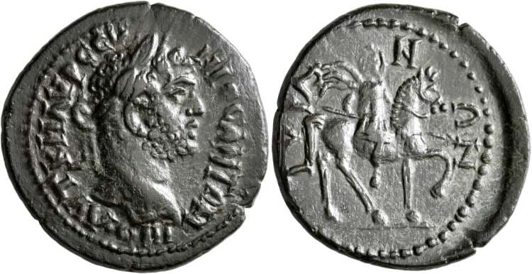 Tyra Frolova LIX, 3 Caracalla, AE26 of Tyra, Sarmatia (Scythia)