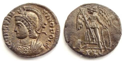 Lyons RIC VII 266 Constantinopolis Commemorative, Lyons, AE 3, 333-334 AD; 1,87 g; 17 mm