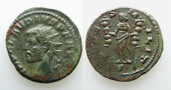 RIC 149 var (2) LaVenera 9283 Claudius II, AE antoninianus, Milan mint
