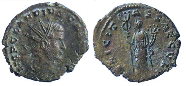 RIC 179 Cunetio 2271 rad,dr,cuir Claudius II, antoninianus, Siscia mint