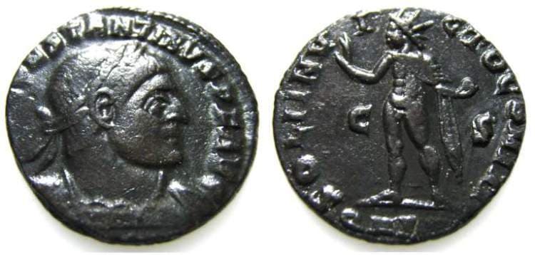 Arles RIC VII 146, Q Constantine I, AE Follis, Arles AD 317-318