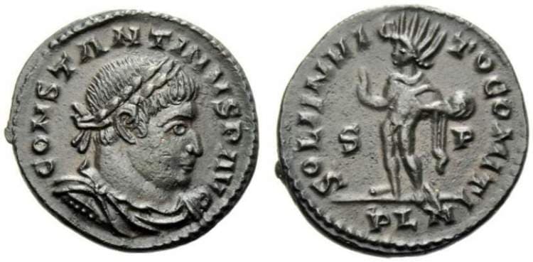 London RIC VII 110 Constantine I, AE follis, London, 317 AD