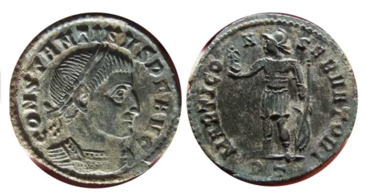 Ticinum RIC VI 121, P Constantine I, AE follis, Ticinum