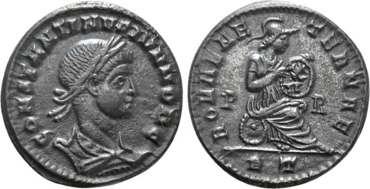 Rome RIC VII 155, T Constantine II AE follis, Rome