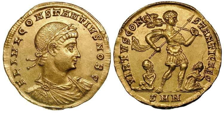 Nicomedia RIC VII 135 Constantius II, AV 1 1/2 solidus