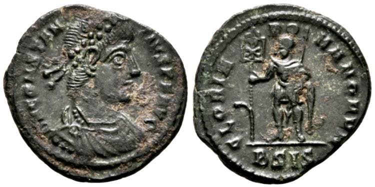 Siscia RIC 293, B and 355 and 386 Constantius II AE18 follis of Siscia