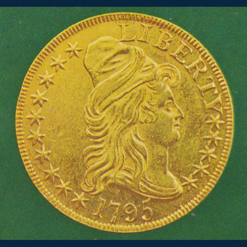 歴史を刻む1795年発行の最初の米国10ドル金貨 表面