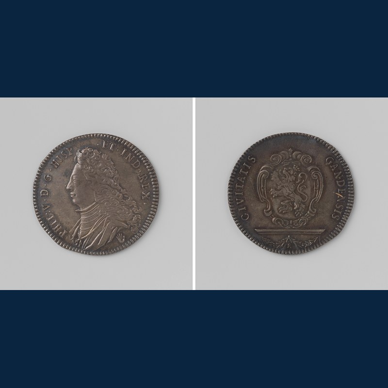 スペイン1702年発行の8エスクード金貨の歴史と価値 表面